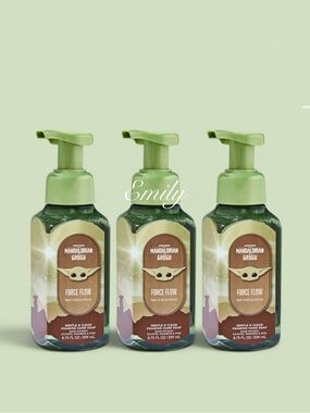 3X STAR WARS Mandalorian GROGU Force Flow X Bath & Body Works Hand Soap Bundle
